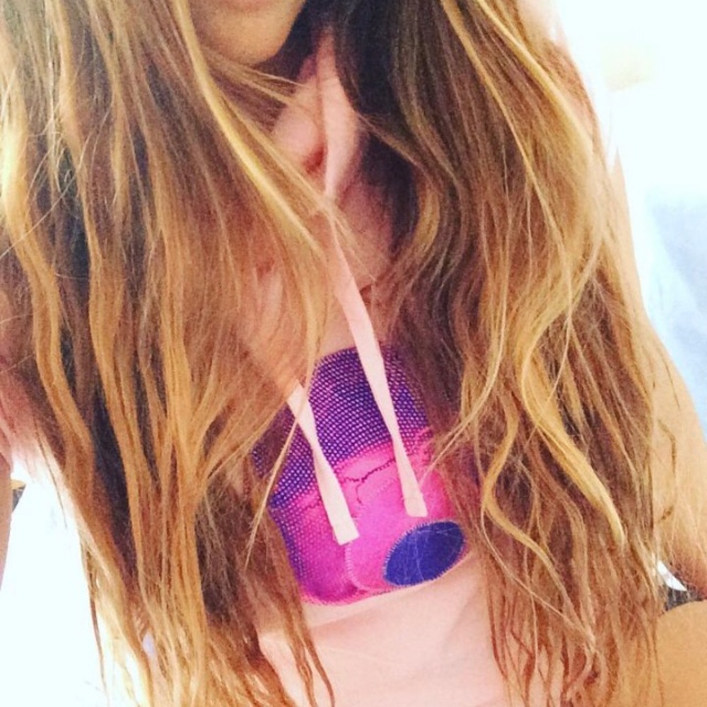 Pink cowl neck shirt